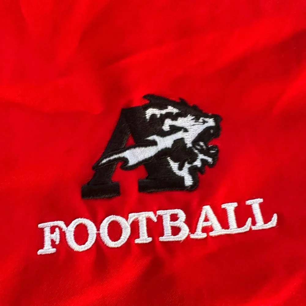 Nike Dri-FIT Mens Red Football Full Zip Training Jacket Medium Mock Neck Logo